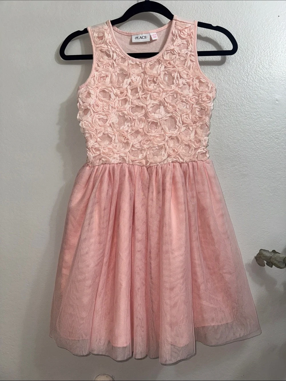The Children's Place Blush Pink Rosette Tulle Dress, wedding/birthday/party dres